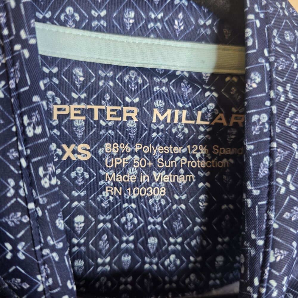 Peter Millar Women's XS Navy Back Nine Lightweight Long-Sleeve Zip Sun Shirt - Picture 3 of 13